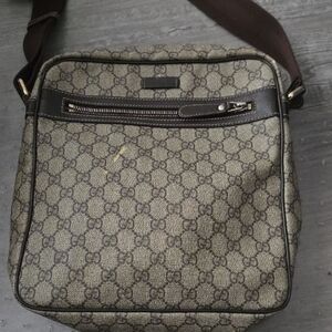 Gucci Beige and Brown Messenger Bag